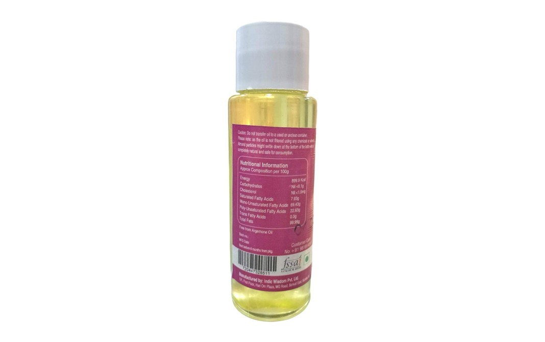 Indic Wisdom Edible Sweet Almond Oil Virgin & Cold Pressed   Plastic Bottle  30 millilitre